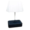 Lampada da tavolo blu con base rettangolare grande