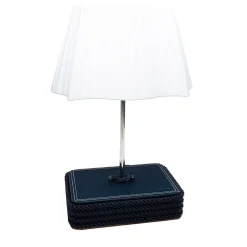 Lampada da tavolo blu con base rettangolare grande
