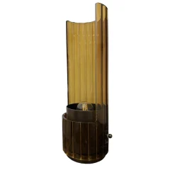 Lampada da tavolo Bon Ton in vetro pirex bronzo