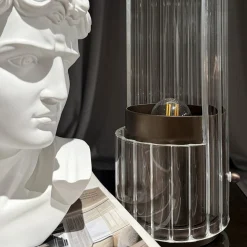 Lampada da tavolo Bon Ton in vetro Pirex trasparente