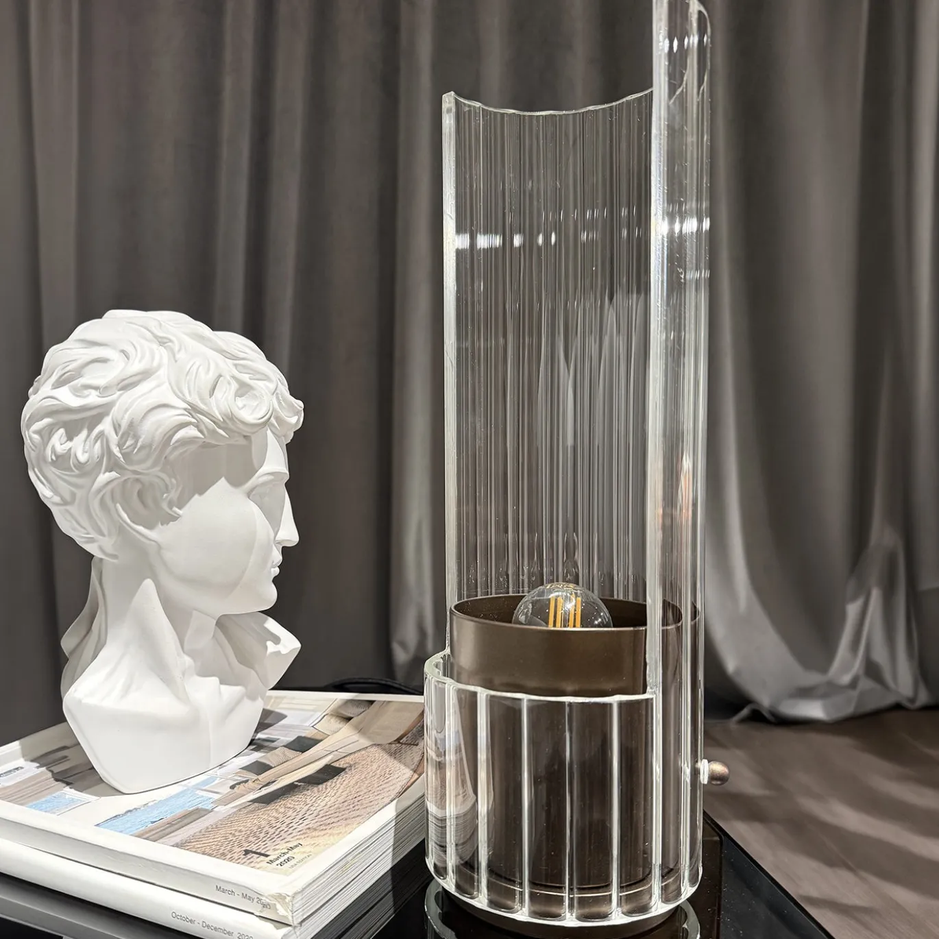 Lampada da tavolo Bon Ton in vetro Pirex trasparente