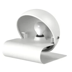 Lampada da Tavolo Bugia 1975 in Acciaio Bianco