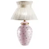 Lampada da tavolo Butterfly grande in stile classico rosa chiaro