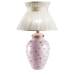 Lampada da tavolo Butterfly grande in stile classico rosa chiaro
