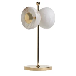 Lampada da tavolo Butterfly in ottone lucido e alabastro
