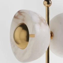 Lampada da tavolo Butterfly in ottone lucido e alabastro