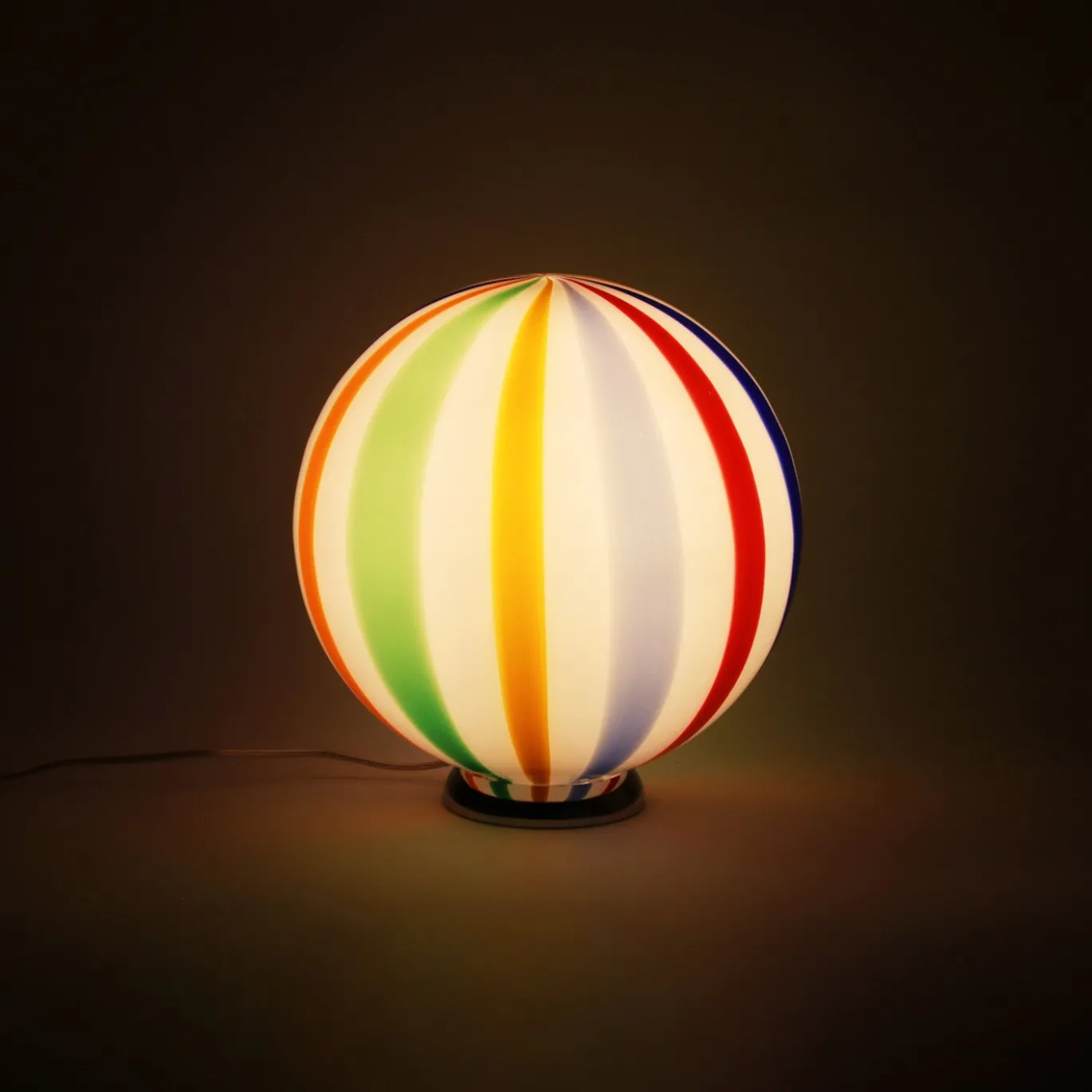 Lampada da tavolo Candy Arlecchino in vetro di Murano Canne multicolore