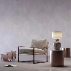 Lampada da Tavolo Capri in Ceramica Marrone