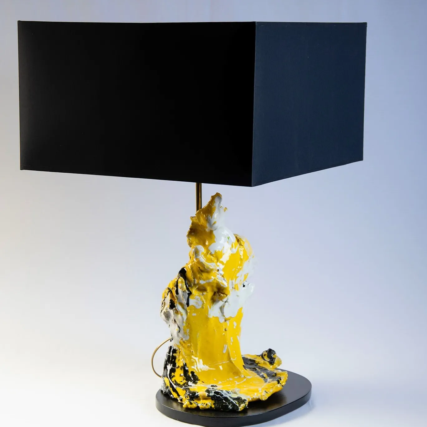 Lampada da tavolo Cascata D'Amore bianca e gialla