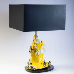 Lampada da tavolo Cascata D'Amore bianca e gialla