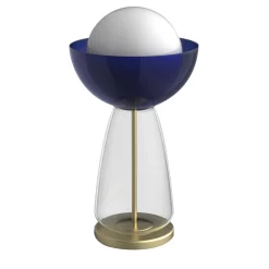 Lampada da tavolo Cioppo blu e ottone