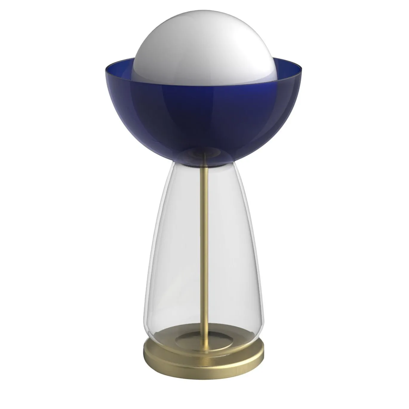 Lampada da tavolo Cioppo blu e ottone