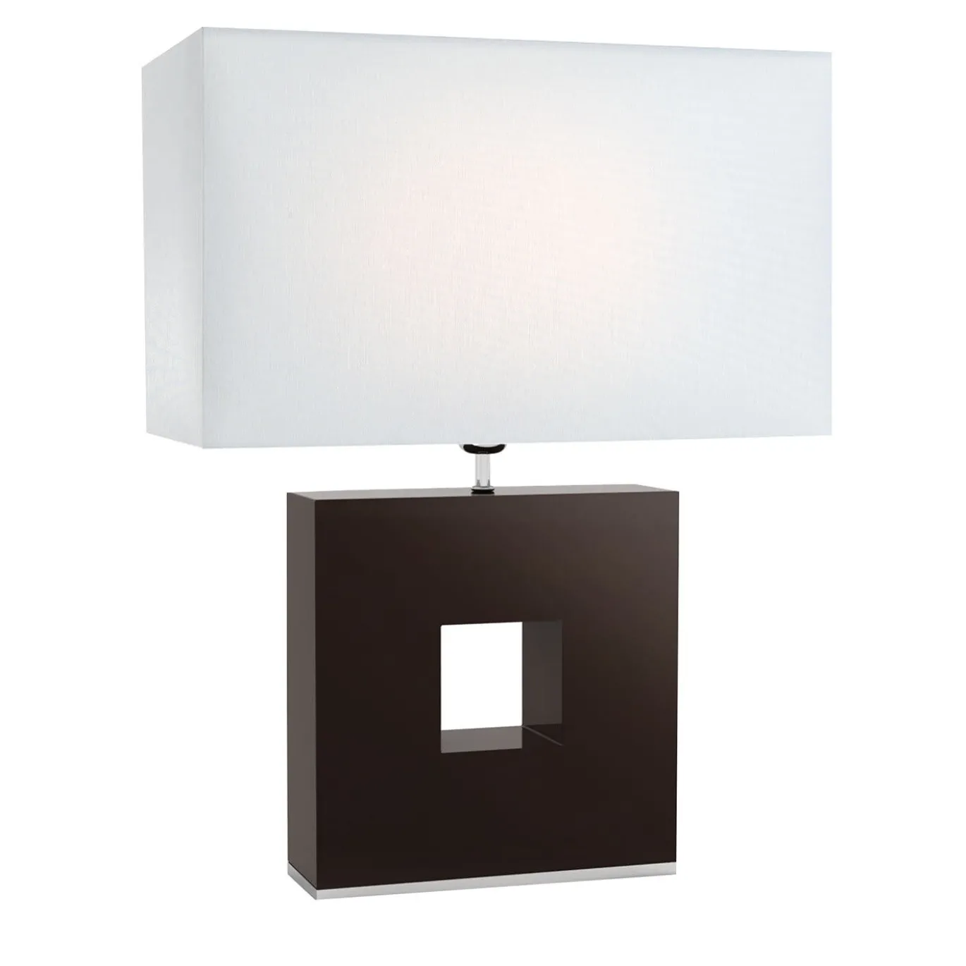 Lampada da tavolo Cobalto Brown con paralume bianco