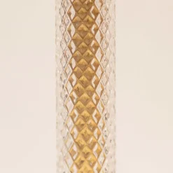 Lampada da tavolo con piedi in bronzo e cristallo
