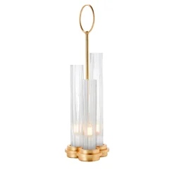 Lampada da tavolo contemporanea a 3 diffusori in oro