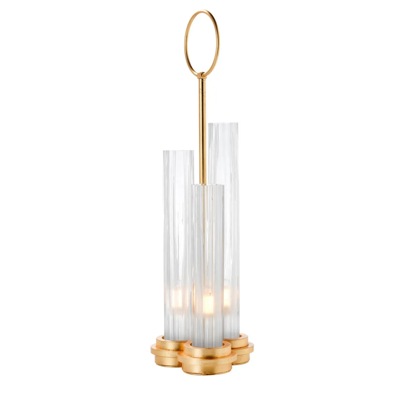 Lampada da tavolo contemporanea a 3 diffusori in oro