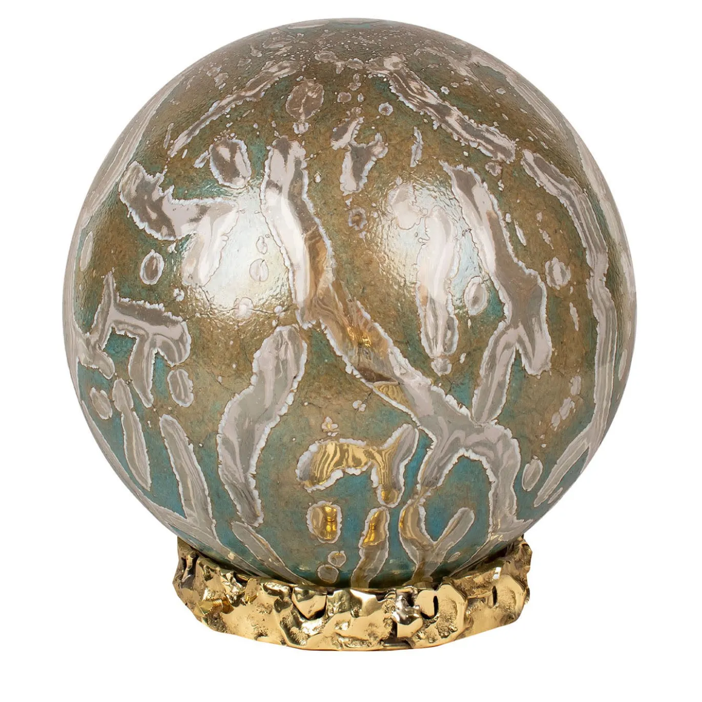 Lampada da Tavolo Crown in Vetro di Murano Denim