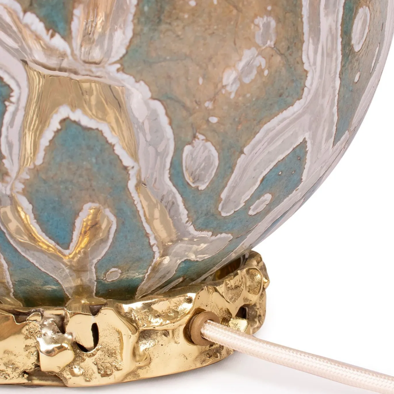 Lampada da Tavolo Crown in Vetro di Murano Denim