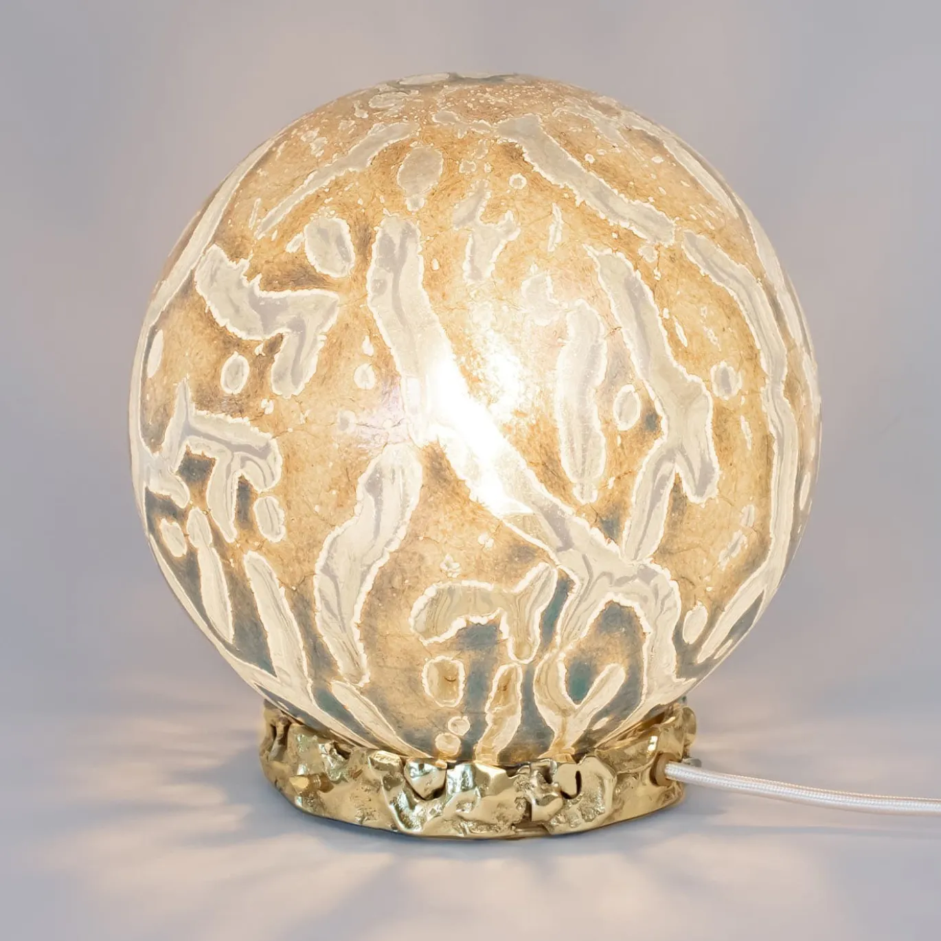 Lampada da Tavolo Crown in Vetro di Murano Denim