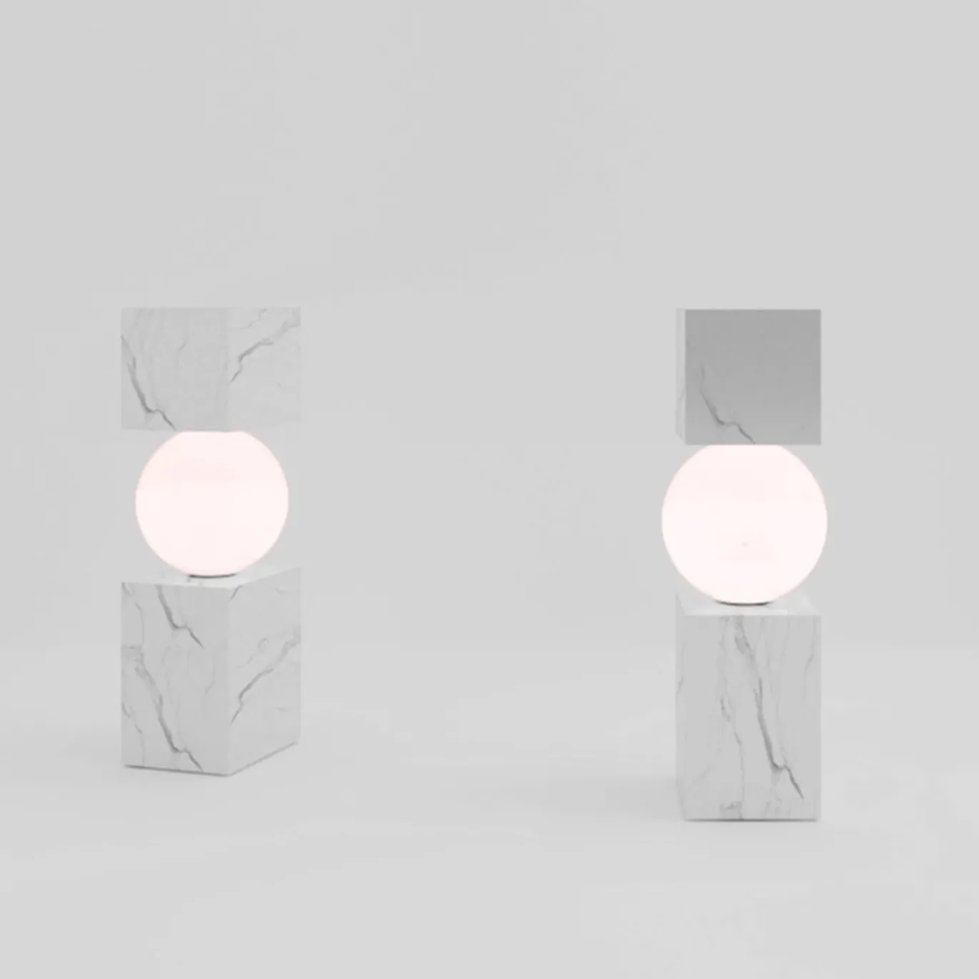 Lampada Da Tavolo CS in Marmo Carrara di Sissy Daniele