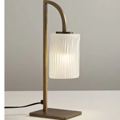 Lampada da Tavolo Cuspide in Vetro Bianco
