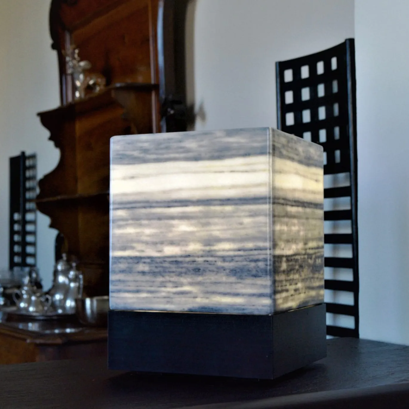 Lampada da tavolo Duet Grigio Prali di Marco Fontana