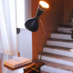 Lampada da tavolo Equilibrista in ottone