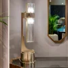 Lampada da tavolo Eterea in metallo dorato