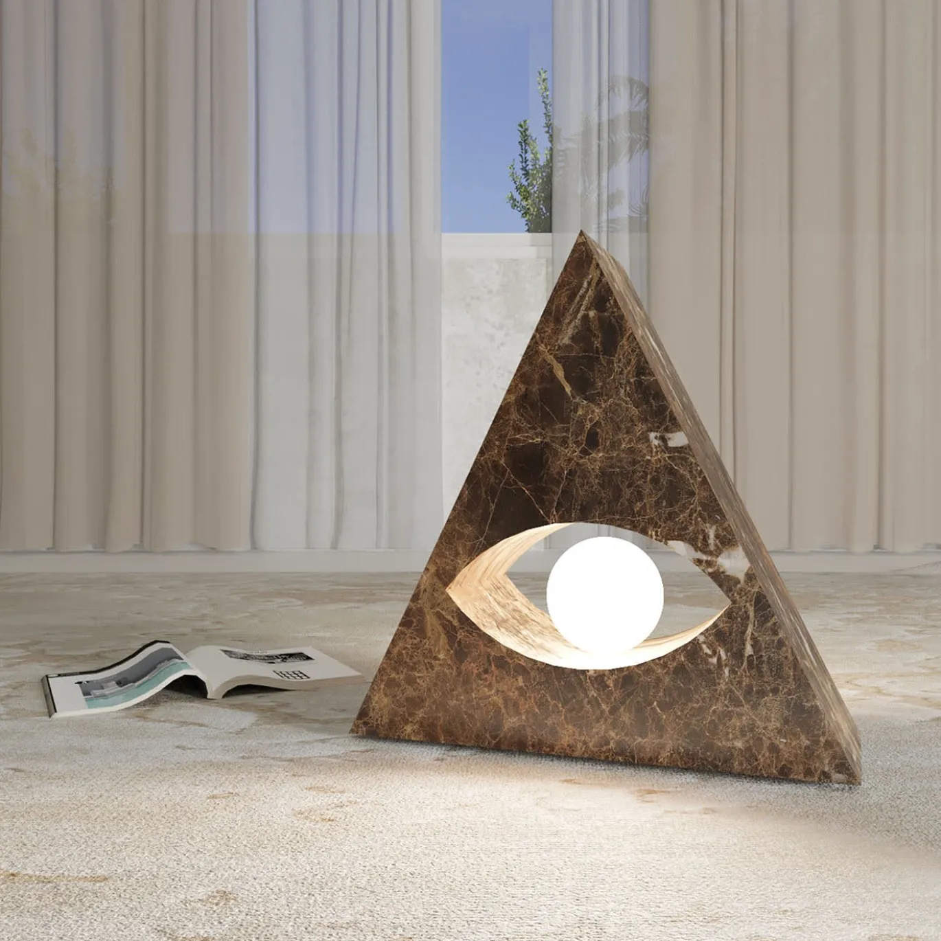 Lampada da Tavolo Eye in Marmo Scultoreo di Sissy Daniele