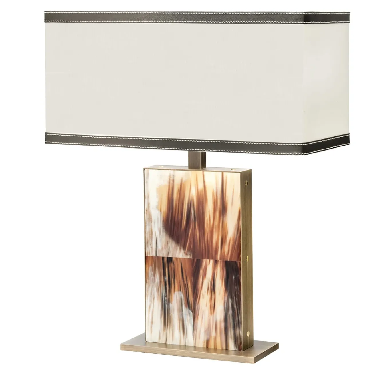 Lampada da tavolo Florian in ottone e corno di grandi dimensioni