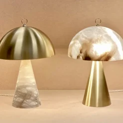 Lampada da tavolo Funghetto in ottone satinato - A