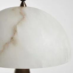 Lampada da tavolo Fungotto in bronzo spazzolato e alabastro
