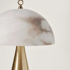 Lampada da tavolo Fungotto in ottone satinato e alabastro