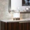 Lampada da tavolo Hathor piccola in vetro soffiato bianco