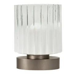Lampada da tavolo Hathor piccola in vetro soffiato bianco