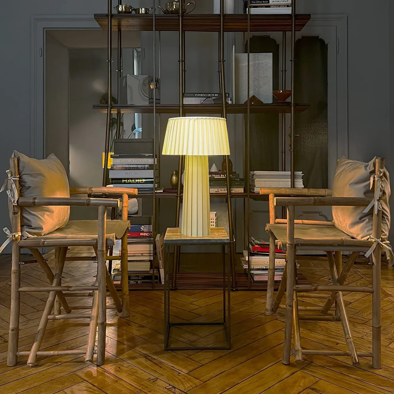 Lampada da tavolo in carta pergamena avorio Marigold