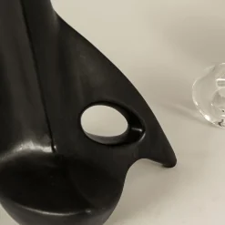 Lampada da tavolo in ceramica nera Pulcinella