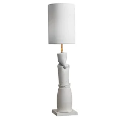 Lampada da tavolo in ceramica bianca naturale Treviso+Asiago