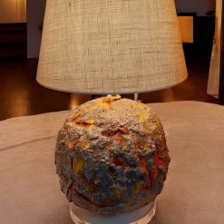 Lampada da tavolo in ceramica policroma Magma
