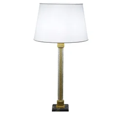 Lampada da tavolo in cristallo e bronzo in stile impero