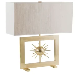 Lampada da Tavolo in Lino e Ottone Sputnik