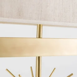 Lampada da Tavolo in Lino e Ottone Sputnik