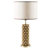 Lampada da Tavolo in Lino e Ottone Crown