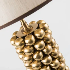 Lampada da Tavolo in Lino e Ottone Crown