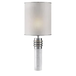 Lampada da tavolo in marmo bianco di Carrara
