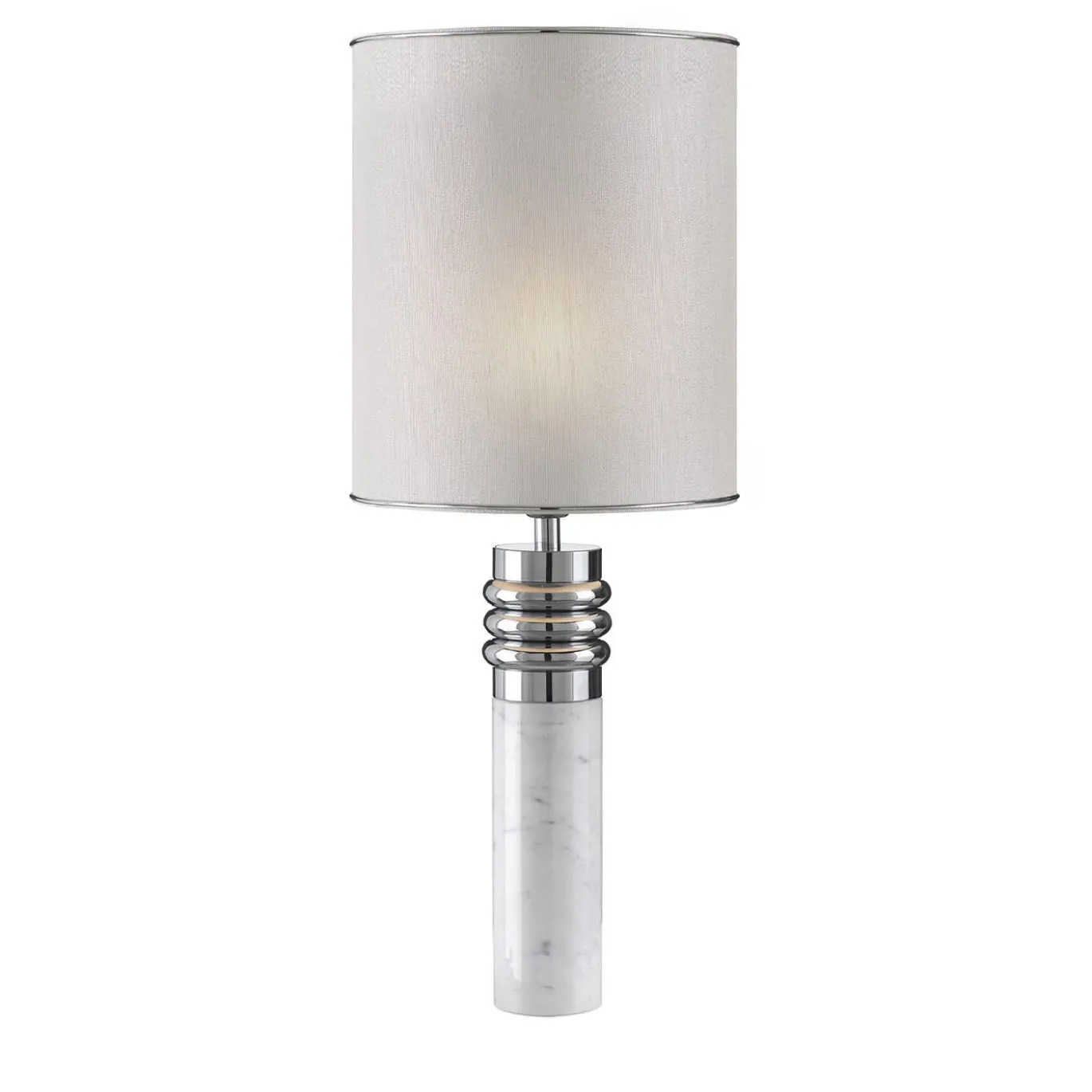 Lampada da tavolo in marmo bianco di Carrara