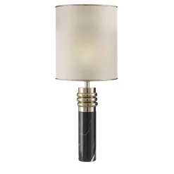 Lampada da tavolo in marmo nero Marquina