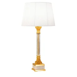 Lampada da tavolo in oro e cristallo in stile impero