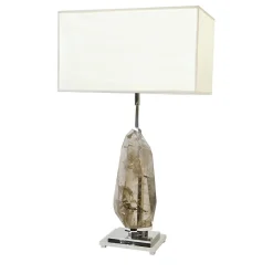 Lampada da tavolo in quarzo fumé