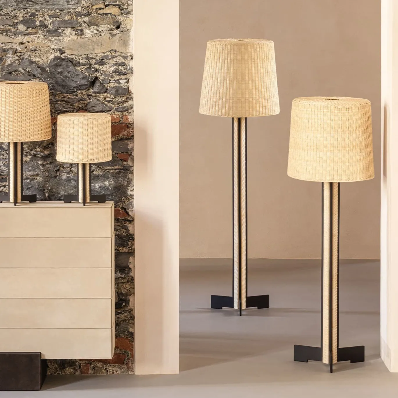 Lampada da tavolo in rattan Rhapsody (piccola)